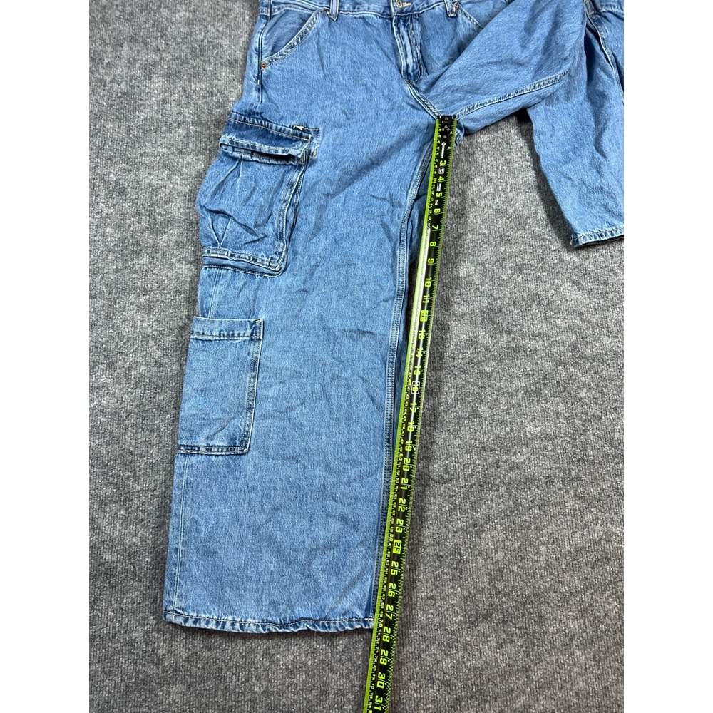 Old Navy Baggy Jeans womens 10 Blue Drapey Denim Cotton Preppy Mid-Rise Wide Leg - Picture 3 of 14